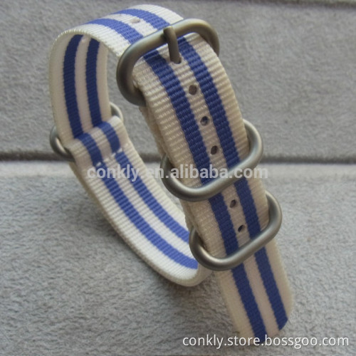 G10 white and blue nylon zulu watch straps
